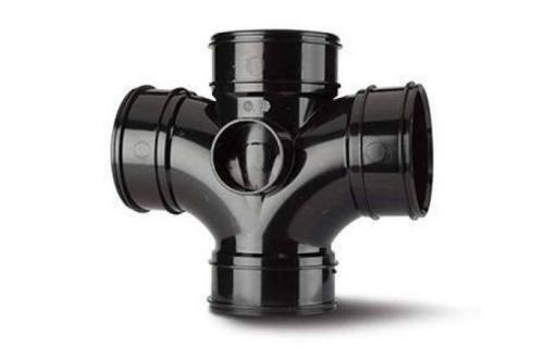 Polypipe Double Branch 4in/110mm. 87?? (Only Use In The Vertical Position). (Four Socket) SWU424B