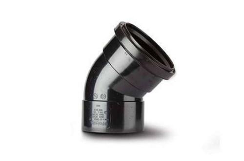 Polypipe Offset Bend 4in/110mm. 135?. Ring Seal Socket X Solvent Socket SB403B