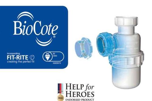 Polypipe Bottle Trap 40mm. 75mm Seal. Official Help For Heroes Endorsed Product WP46
