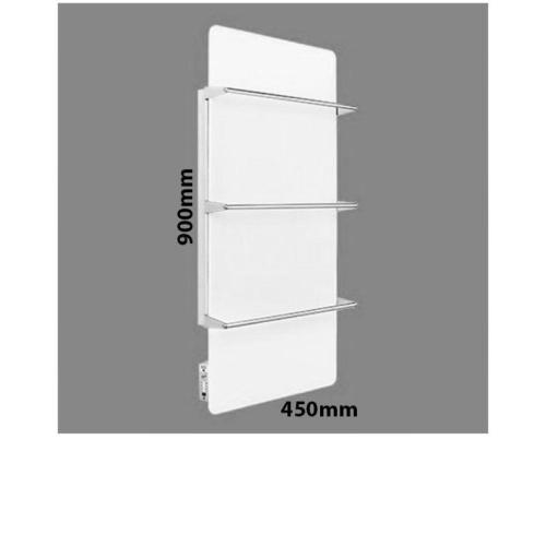 Trianco Aztec Infrared Ceramic Heating Towel Rail 900mm H x 450mm W - White FG45300CDW