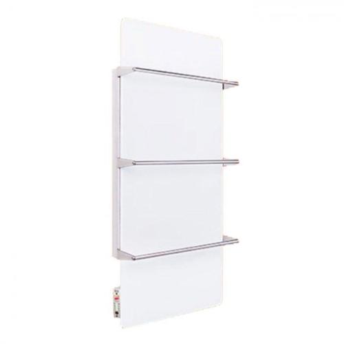 Trianco Aztec Infrared Ceramic Heating Towel Rail 900mm H x 600mm W - White FG45400CDW