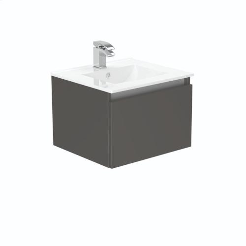 Newland 500mm Single Drawer Suspended Basin Unit With Ceramic Basin Midnight Mist