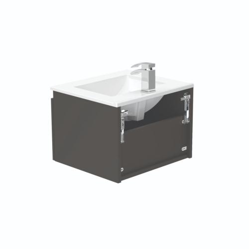 Newland 500mm Single Drawer Suspended Basin Unit With Ceramic Basin Midnight Mist