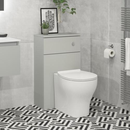 Newland 500mm WC Unit Including Worktop (No Cistern) Pearl Grey