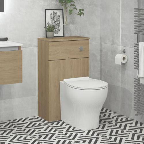 Newland 500mm WC Unit Including Worktop (No Cistern) Natural Oak