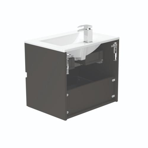 Newland 600mm Double Drawer Suspended Basin Unit With Ceramic Basin Midnight Mist