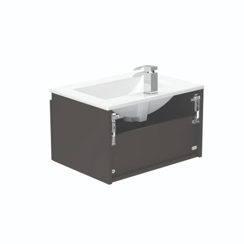 Newland 600mm Single Drawer Suspended Basin Unit With Ceramic Basin Midnight Mist