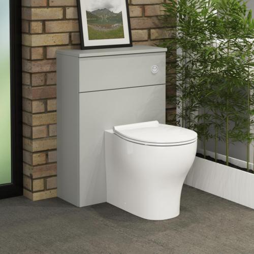 Newland 600mm WC Unit Including Worktop (No Cistern) Pearl Grey