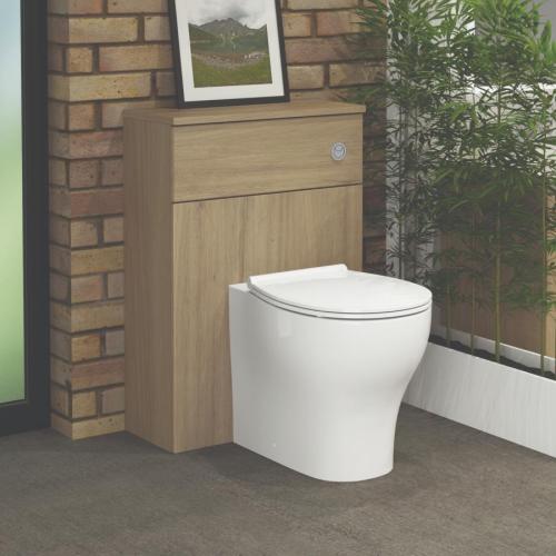 Newland 600mm WC Unit Including Worktop (No Cistern) Natural Oak