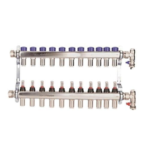 Polypipe 15mm Stainless Steel 11 Port - Push-Fit Manifold PB12761