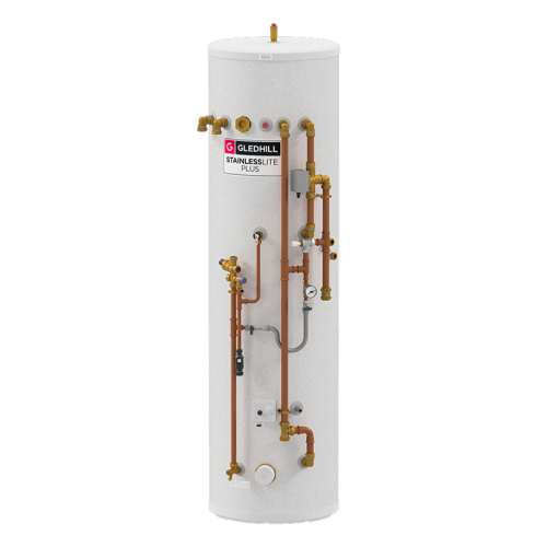 Gledhill StainlessLite Plus 200L DUO Heat Pump Pre Plumbed with Buffer Store PLUHP200DUOPP