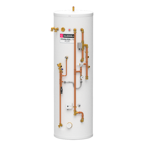 Gledhill StainlessLite Plus 300L DUO Heat Pump Pre Plumbed with Buffer Store PLUHP300DUOPP