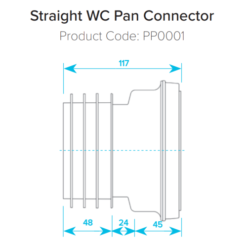 Viva Straight WC Pan Connector PP0001