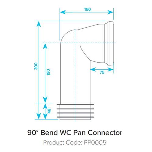 Viva Easi-Fit WC 90Â° Bend WC Pan Connector PP0005
