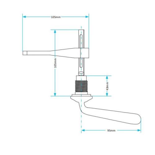 Viva 3/8" D Type Toilet Handle Kit, Flush Tank Cistern Lever PP0008D/A