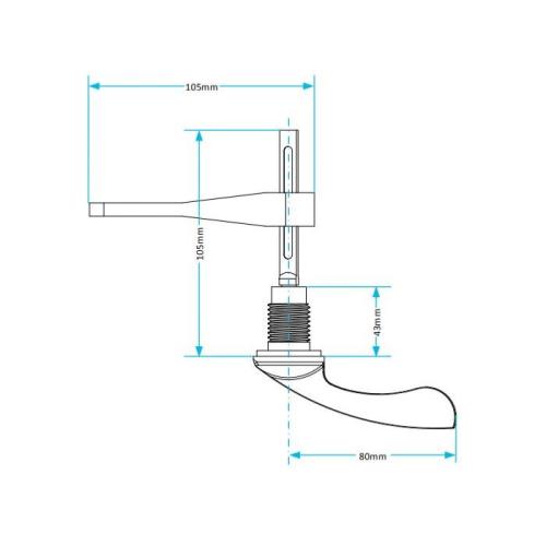 Viva 3/8" E Type Toilet Handle Kit, Flush Tank Cistern Lever PP0008E/A