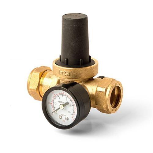 Inta Trade-Tec 22mm Pressure Reducing Valve with 15mm Reducers PRVG22