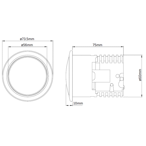 Thomas Dudley CP Round Single Flush Pushbutton 327736