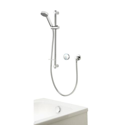 Aqualisa Quartz Blue Smart Divert Concealed Shower with Adjustable Head and Bath Overflow Filler