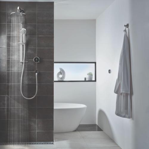 Aqualisa Quartz Touch Diverter Concealed Adj & Fixed Ceiling Head Gravity Pumped QZST.A2.BV.DVFC.20