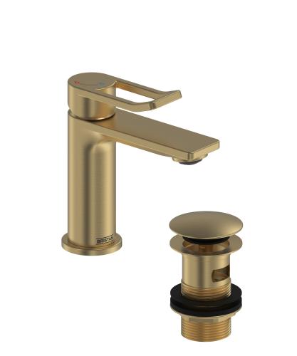 Bristan Saffron Eco Start Small Basin Mixer Brushed Brass SAF ES SMBAS BB