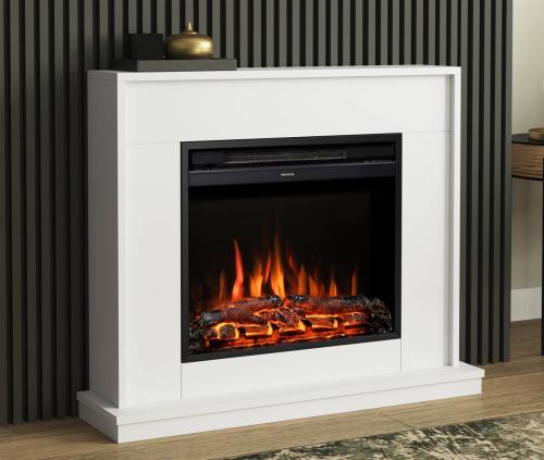 Bemodern Salehurst 38" Timber Electric Fireplace Ash White SALEH-AW-22ROD