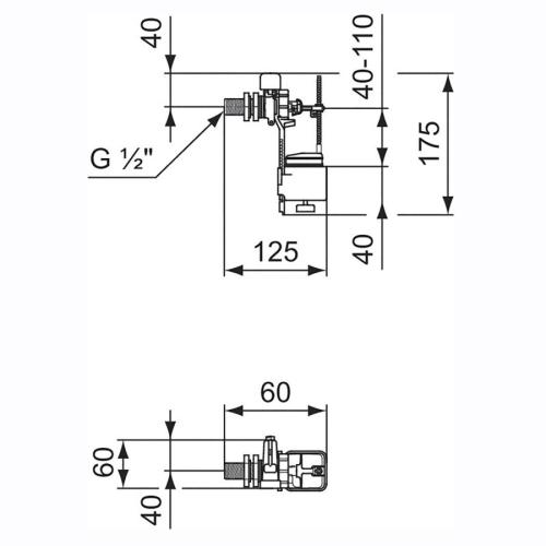 Ideal Standard Armitage Shanks 1/2″ BSP Conceala 2 Side Inlet Float Valve SR02967