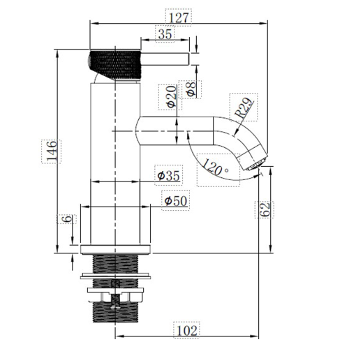 Abacus ISO PRO Mini Mono Basin Mixer Matt Anthracite TBTS-446-1204