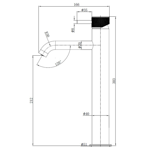 Abacus ISO PRO Tall Mono Basin Mixer Matt Anthracite TBTS-446-1402