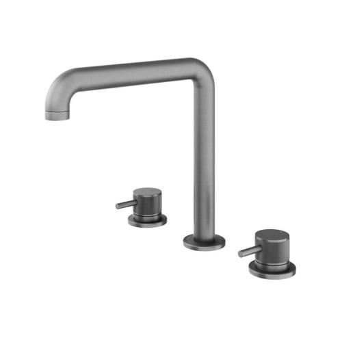 Abacus ISO PRO Deck Mount 3TH Basin Mixer Matt Anthracite TBTS-446-1802