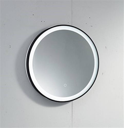 Plumb2u Guadalquivir 600mm Round Illuminated LED Black Mirror - Black Glass TE60B