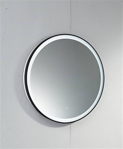 Plumb2u Guadalquivir 800mm Round Illuminated LED Black Mirror - Black Glass TE80B
