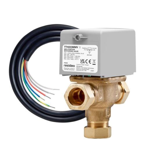 TotalHome 22mm 3 Port Motorised Mid-Position Zone Valve TTH223MMV
