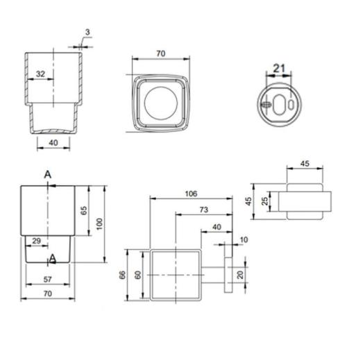 Villeroy & Boch Elements Striking Square Tumbler Chrome TVA15201900061