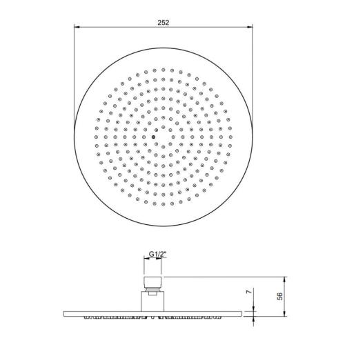 Villeroy & Boch Universal 250mm Round Shower Head Chrome TVC00000100061