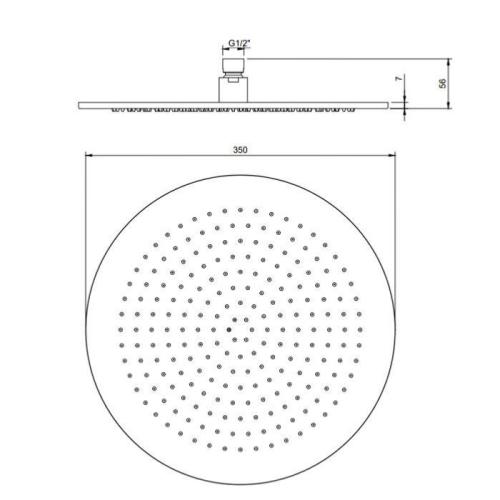 Villeroy & Boch Universal 350mm Round Shower Head Chrome TVC00000300061