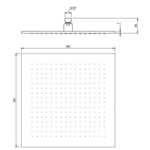 Villeroy & Boch Universal 350mm x 350mm Square Shower Head Matt Black TVC000006000K5