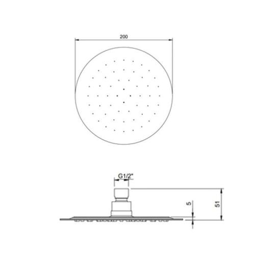 Villeroy & Boch Universal 200mm Round Shower Head Chrome TVC00040120061
