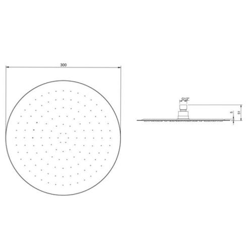 Villeroy & Boch Universal 300mm Round Shower Head Chrome TVC00040130061