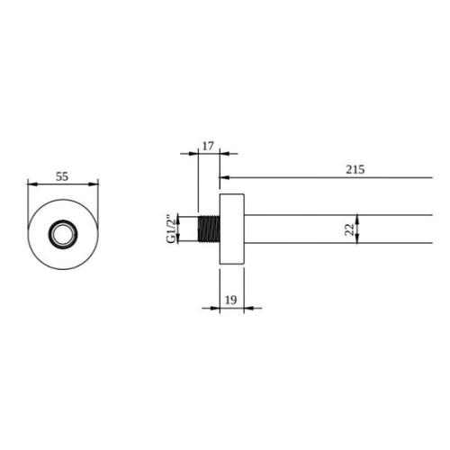 Villeroy & Boch Universal Round Vertical Shower Arm Chrome TVC00045352061