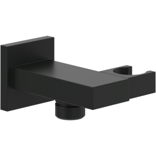 Villeroy & Boch Universal Square Shower Wall Outlet with Handset Holder Matt Black TVC000463000K5