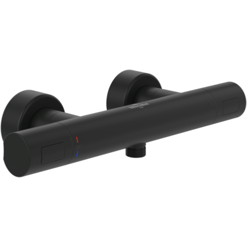 Villeroy & Boch Universal Wall Mounted Round Thermostatic Shower Mixer Valve Matt Black TVS000017000K5