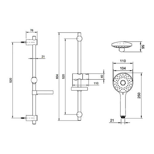 Villeroy & Boch Universal Exposed Round Shower Set Chrome TVS109004UK061