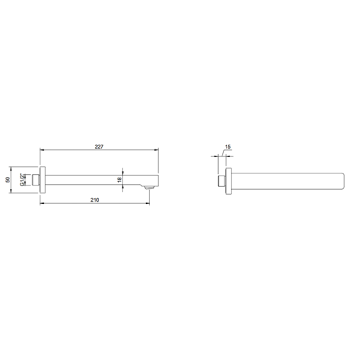 Villeroy & Boch Architectura Chrome Wall Mounted Bath Spout TVT10350500061