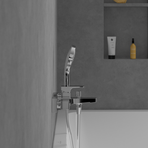 Villeroy & Boch Architectura Square Wall Mounted Bath Shower Mixer Chrome TVT12500100061