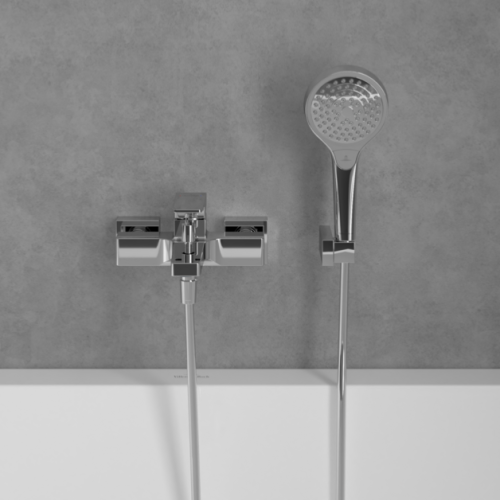 Villeroy & Boch Architectura Square Wall Mounted Bath Shower Mixer Chrome TVT12500100061