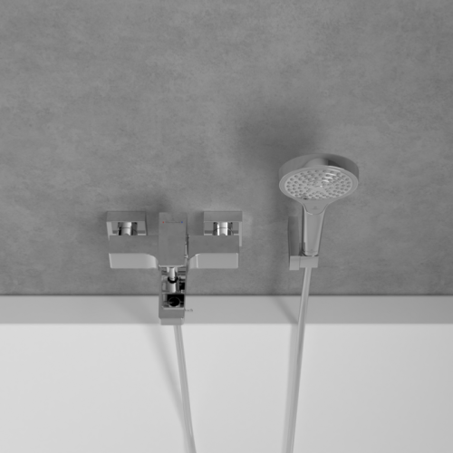 Villeroy & Boch Architectura Square Wall Mounted Bath Shower Mixer Chrome TVT12500100061