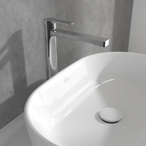 Villeroy & Boch Architectura Tall Single Lever Basin Mixer with Pop-up Waste Chrome TVW10300500061