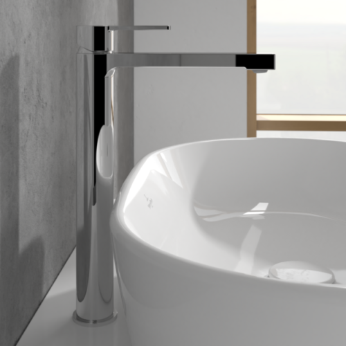 Villeroy & Boch Architectura Tall Single Lever Basin Mixer with Pop-up Waste Chrome TVW10300500061