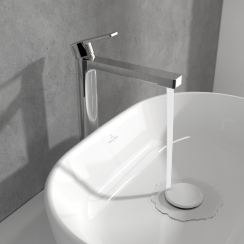 Villeroy & Boch Architectura Tall Single Lever Basin Mixer with Pop-up Waste Chrome TVW10300500061